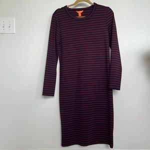 Joe Fresh Navy and Red Striped Dress